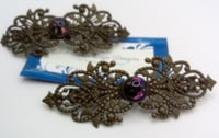 Image 3 of Bronze Fillagree Hair Barettes - Bead and Chat Project