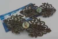 Image 1 of Bronze Fillagree Hair Barettes - Bead and Chat Project