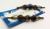 Purple Beaded Hairpins - 1 pair