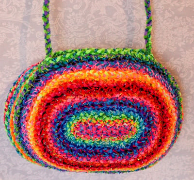 Image of Rainbow Geode Handwoven Handbag 