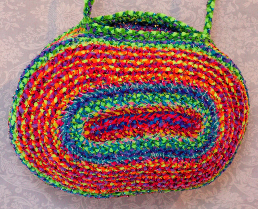 Image of Rainbow Geode Handwoven Handbag 