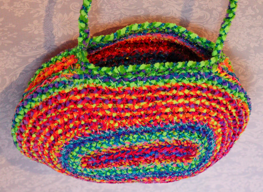 Image of Rainbow Geode Handwoven Handbag 