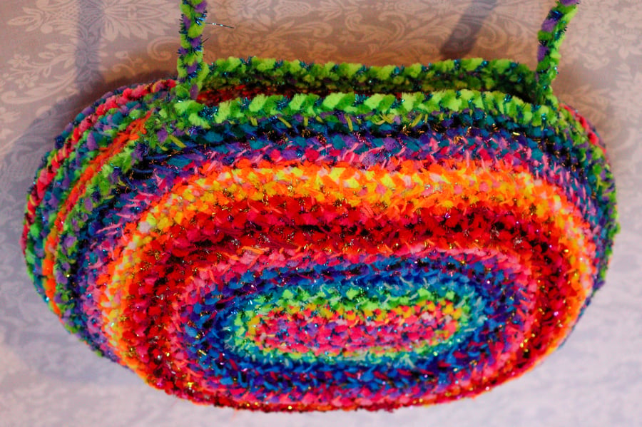 Image of Rainbow Geode Handwoven Handbag 