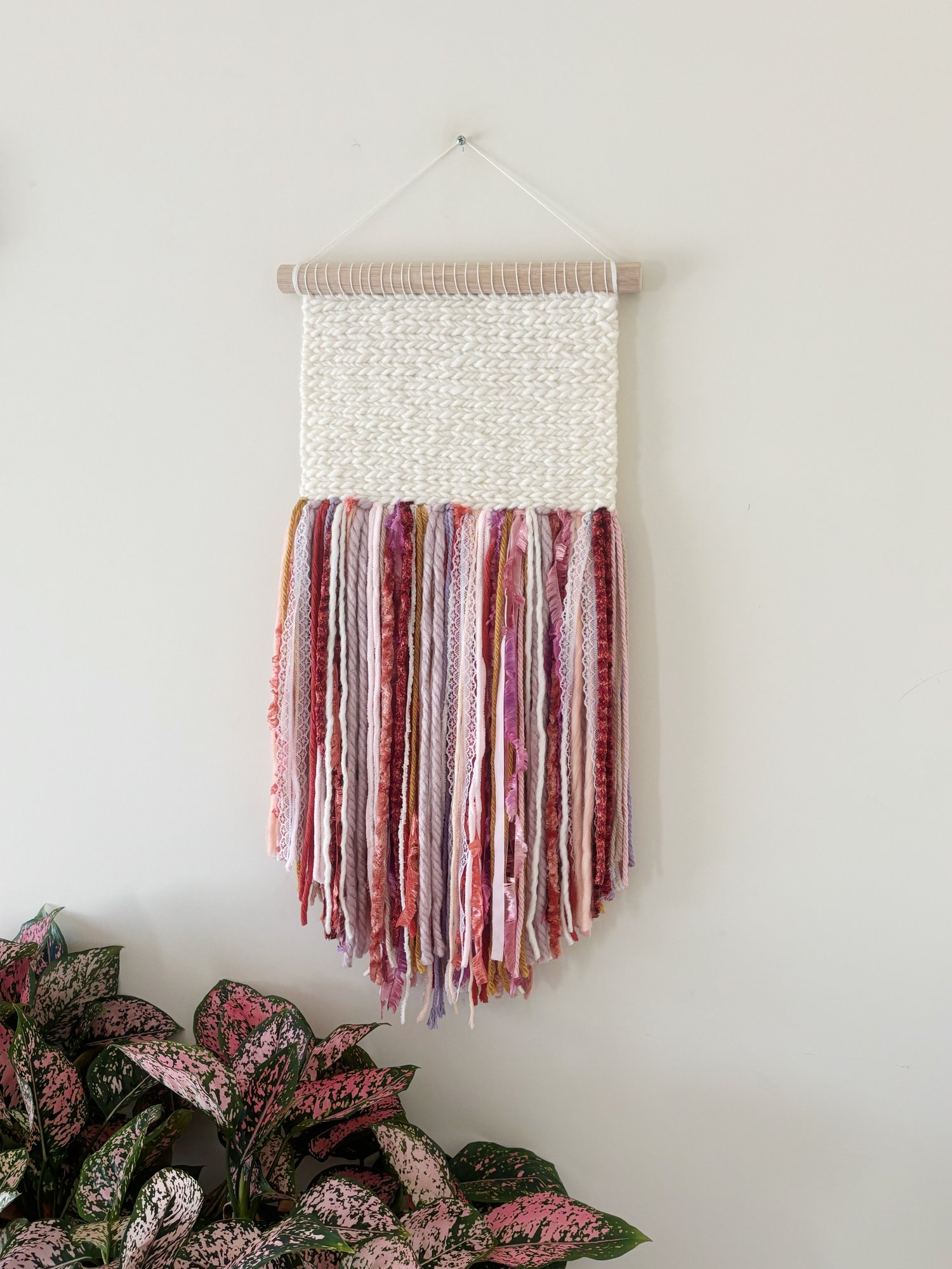 Image of Woven Wall Hanging - Colourful, Boho, Textured (medium).