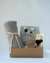 Image 1 of The Little Lamb | Grey | Baby Boy Gift Hamper with Cotton Romper and Swaddle 