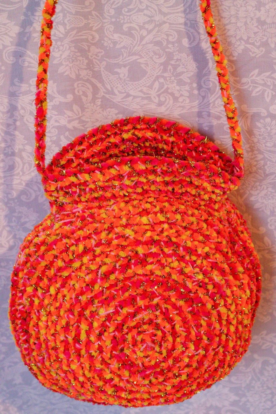 Image of Orange Handwoven Handbag 