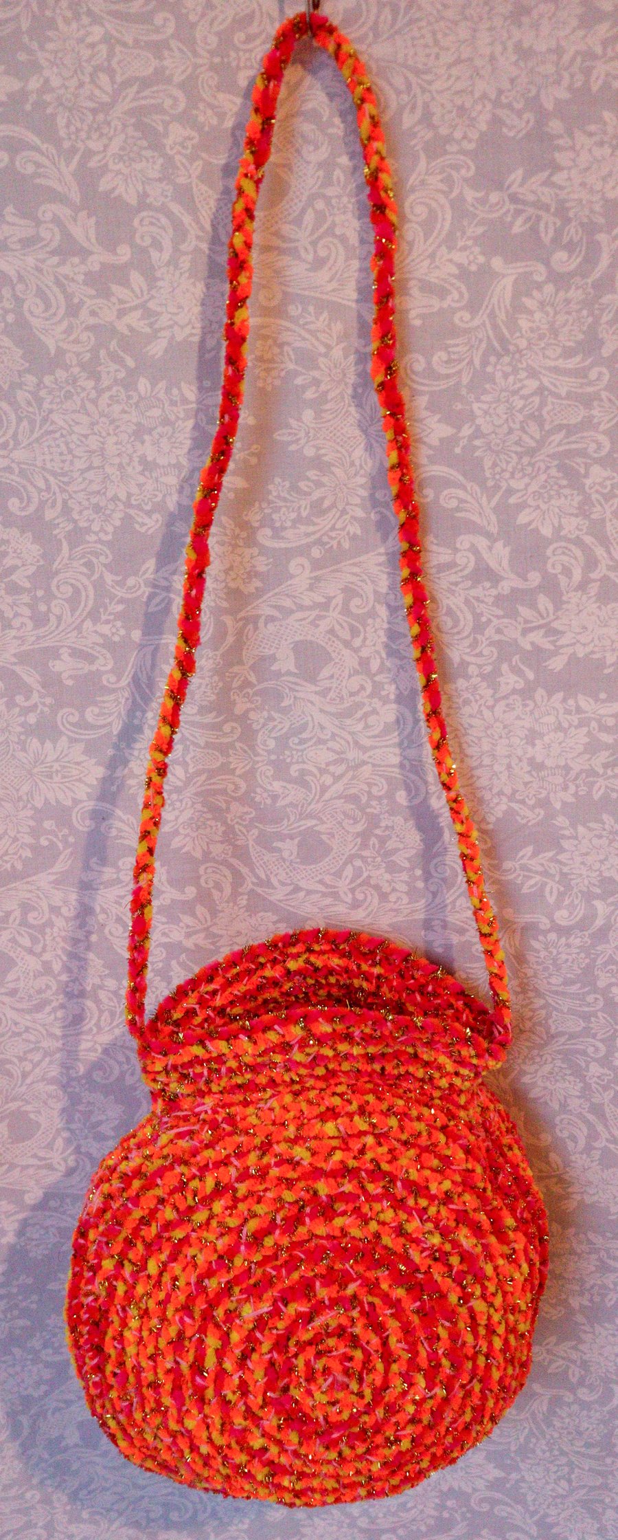 Image of Orange Handwoven Handbag 