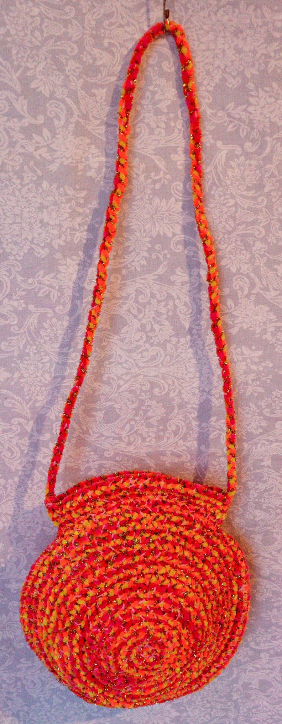 Image of Orange Handwoven Handbag 