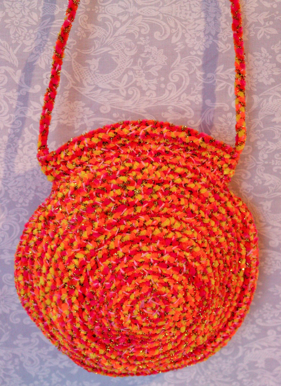 Image of Orange Handwoven Handbag 