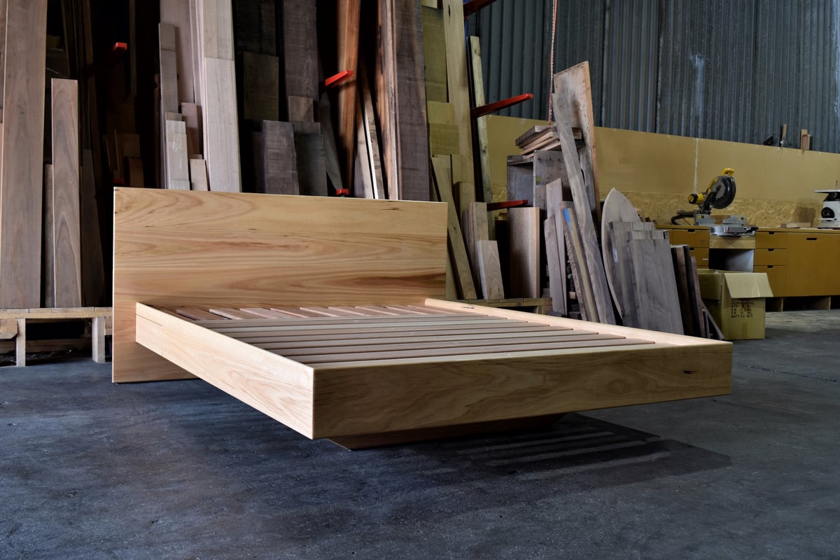 FLOATING BED WITH HEADBOARD