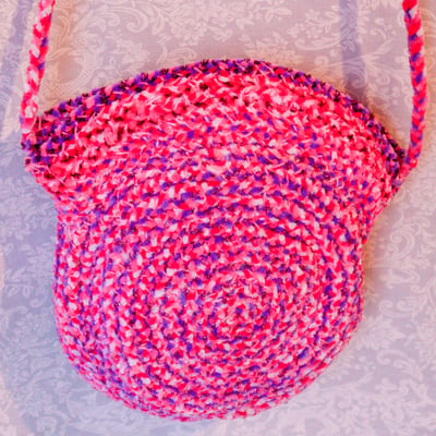 Image of Pink Handwoven Handbag 