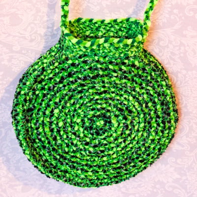 Image of Deep Green Handwoven Handbag 