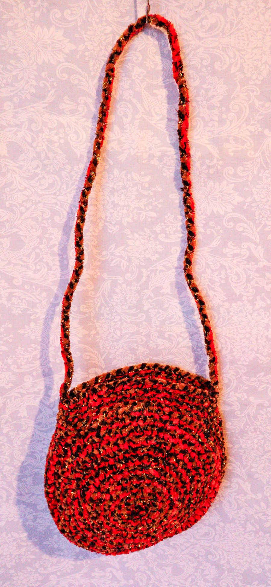 Image of Golden Brown Handwoven Handbag 