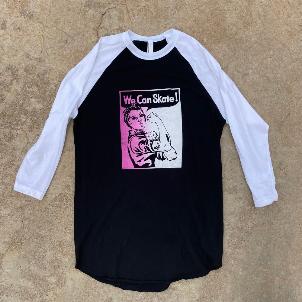 Image of Rosie Revamped Baseball Tee - PINK/WHITE