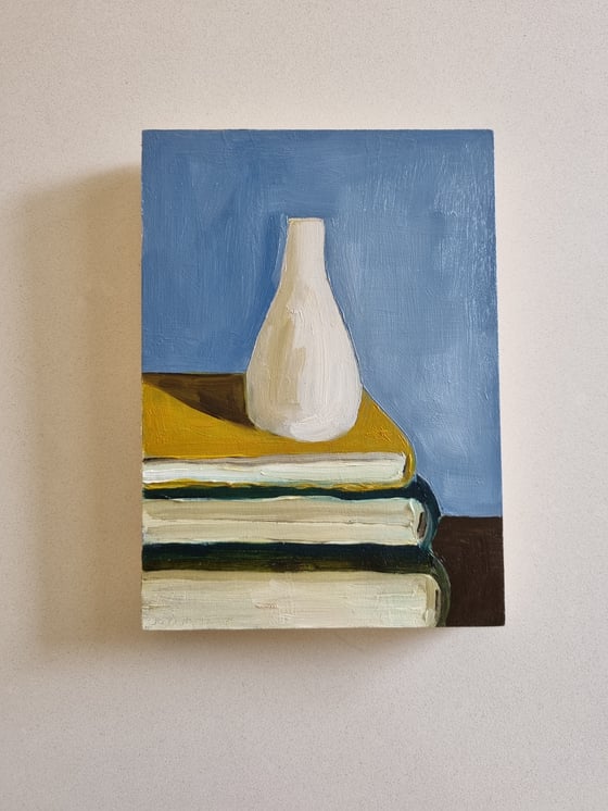 Image of Book Stack With Vase II