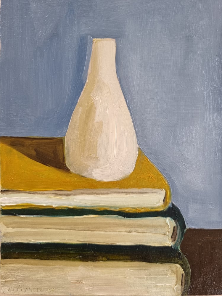 Image of Book Stack With Vase II