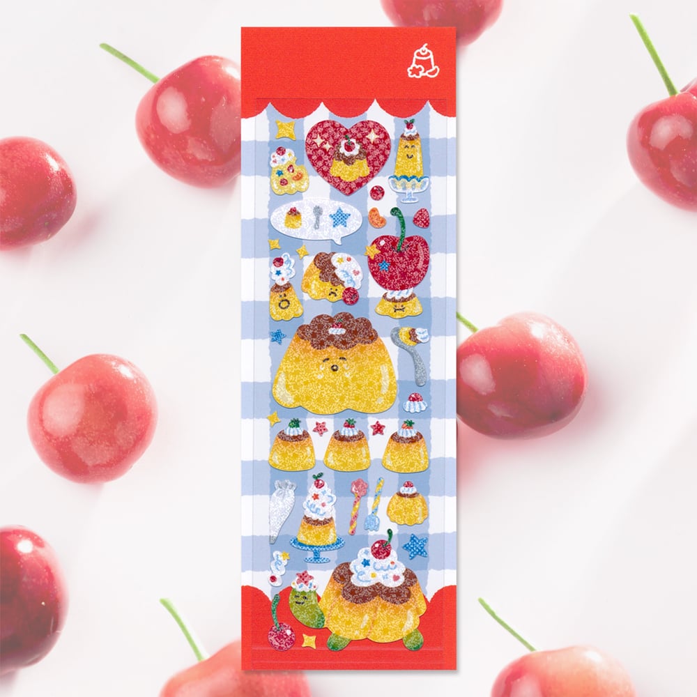 Image of Pudding Friends Holographic Star Glitter Sticker Sheet