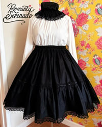 Image 1 of Black Two Tier Cotton Skirt