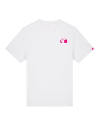 Image 1 of Betty Basic T-shirt / White + Hot Pink