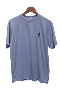 Image of CARRY THE TORCH EMBROIDERED TEE <br /> PALE BLUE