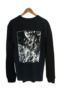 Image of CHICKEN APOCALYPSE LONG SLEEVE TEE <br> BLACK