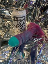 Image 2 of Seraphim Hybrid Strap-On Dildo stroker in "Winter Berry" colorway