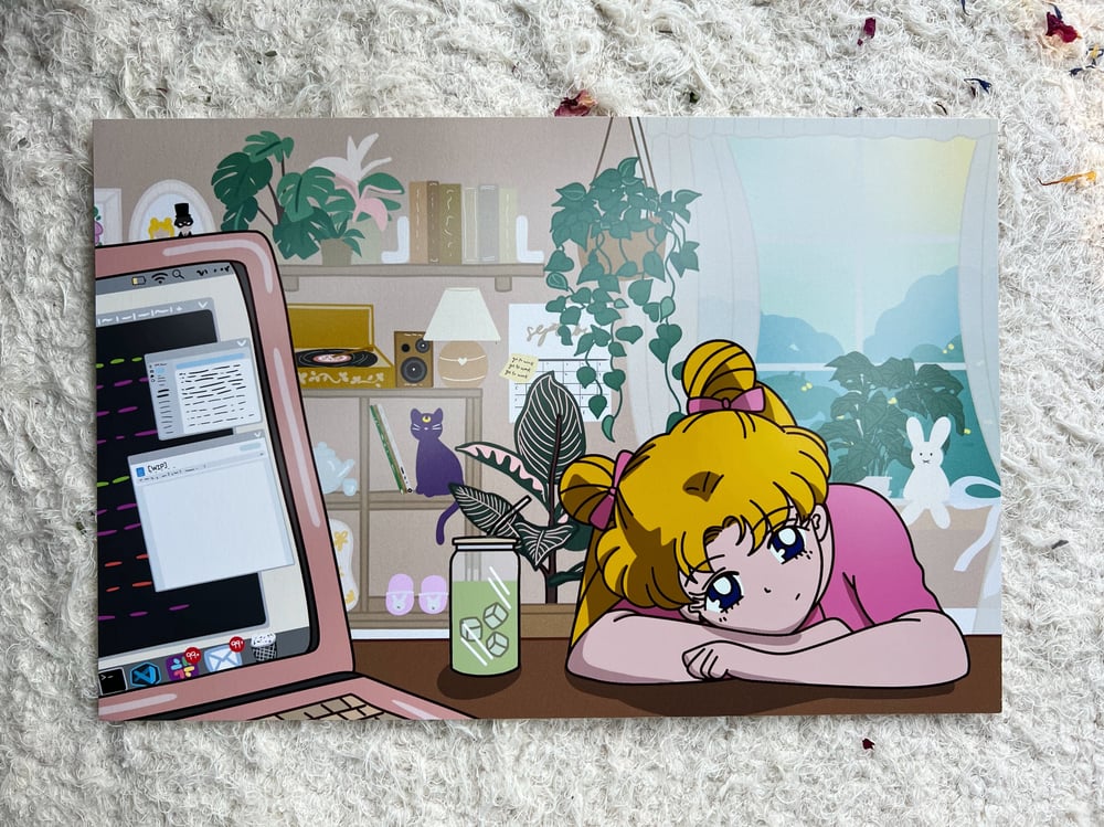 Image of Tired Matcha Break Print