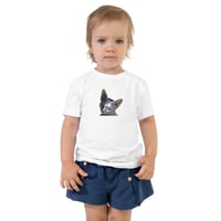 Image 2 of Autism Awareness T-Shirt for Kids - Embroidered White Shirt - Cat Design