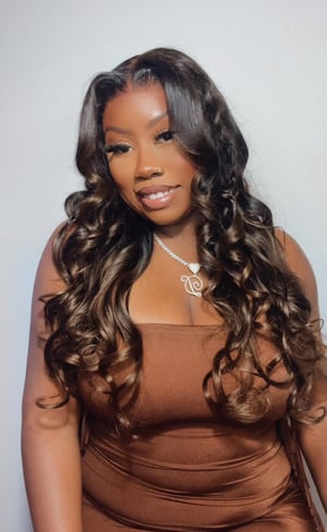 Image of Chestnut Brown Ombré 7x5 Closure Wig in 24”