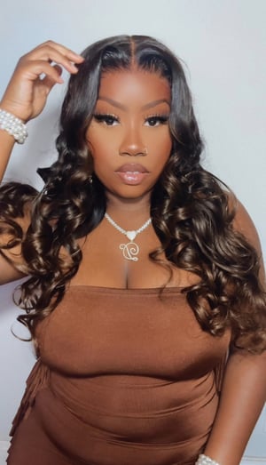 Image of Chestnut Brown Ombré 7x5 Closure Wig in 24”
