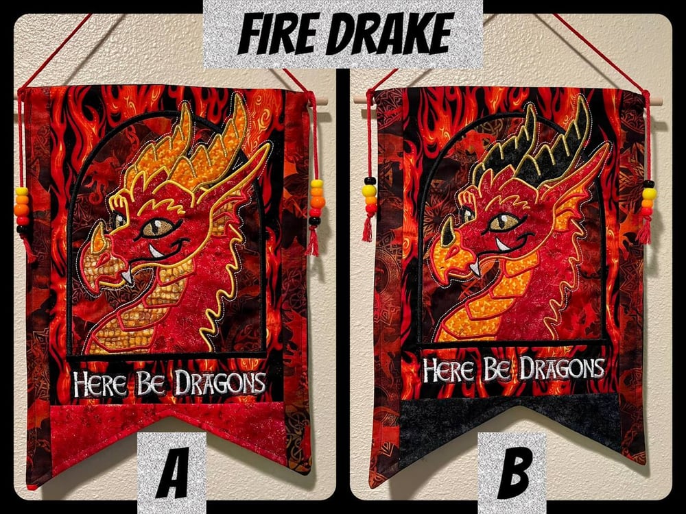 Image of Here Be Dragons Banner: Fire Drake