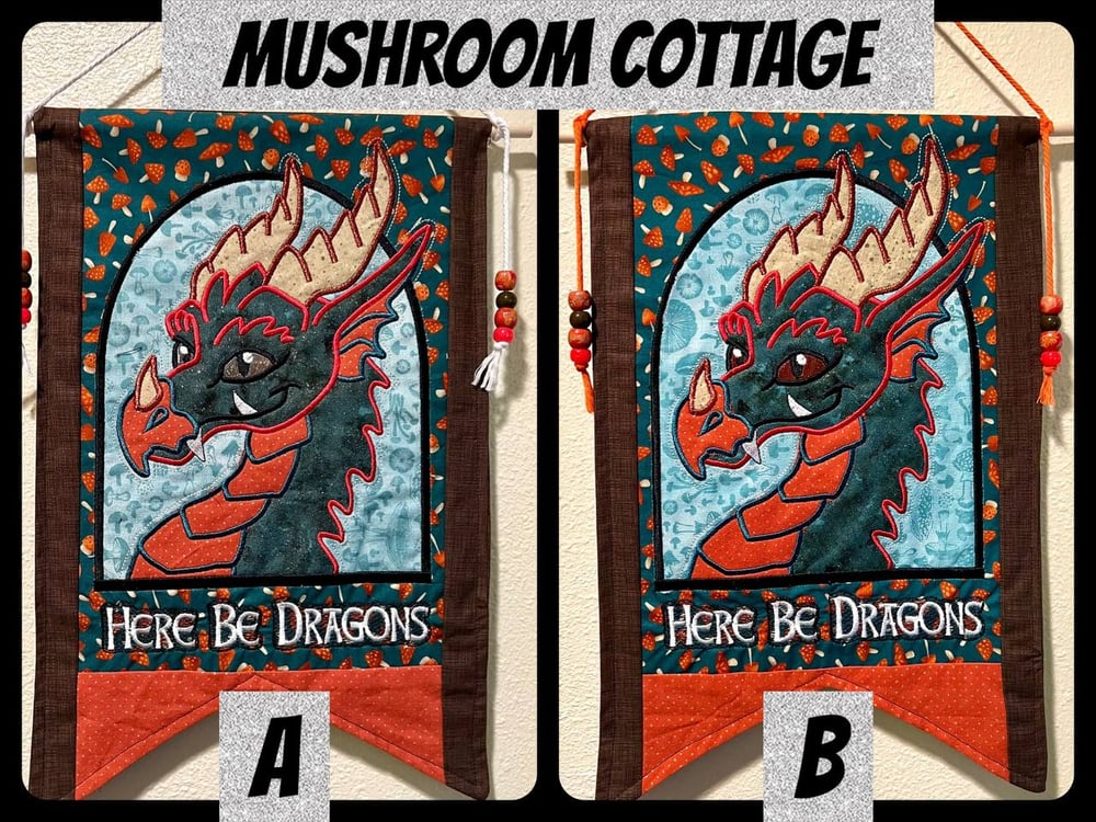 Image of Here Be Dragons Banner: Mushroom Cottage