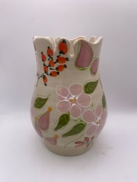 Image 1 of Wheel thrown decorated flower vase 