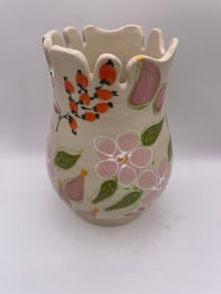 Image 2 of Wheel thrown decorated flower vase 