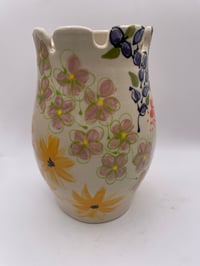 Image 2 of Wheel thrown decorated cut flower vase 