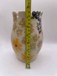 Image 3 of Wheel thrown decorated cut flower vase 