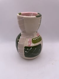 Image 1 of Pink and green wheel thrown vase 