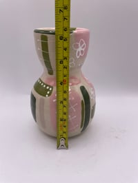 Image 3 of Pink and green wheel thrown vase 