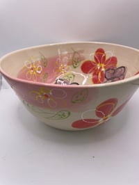 Image 1 of Large wheel thrown , decorated bowl 