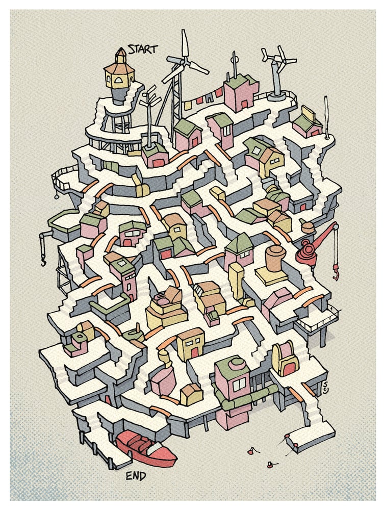 Image of Island Bar Maze Print