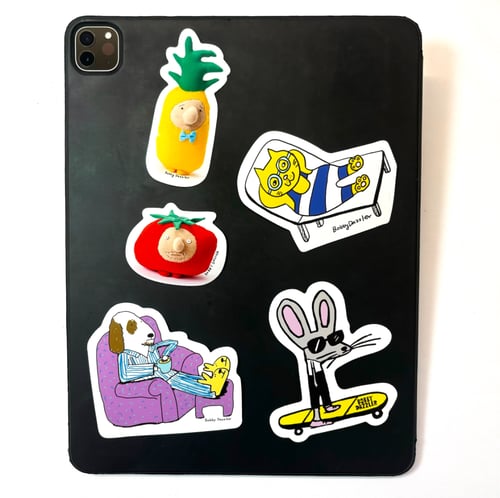 Image of pineapple man vinyl sticker