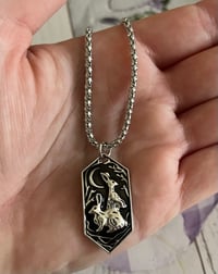 Hare and moon necklace 