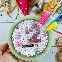 Image 1 of Fairy Fabric Birthday Badge