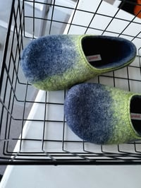 Image 3 of AURORA BLUE felted wool slippers. Wide-set feet EU42
