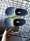 Image of AURORA BLUE felted wool slippers. Wide-set feet EU42