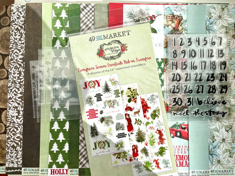 Image of Weihnachtliches Materialpaket für Karten und Scrapbooking