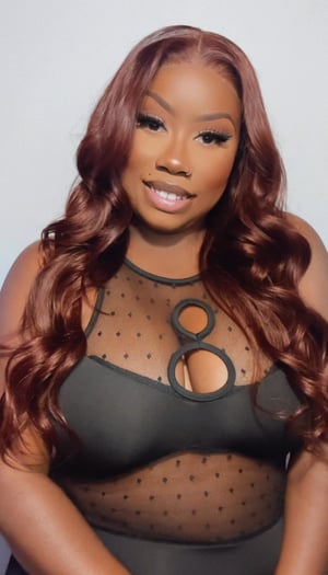 Image of Red Brown 6”x4” Closure Wig in 24”