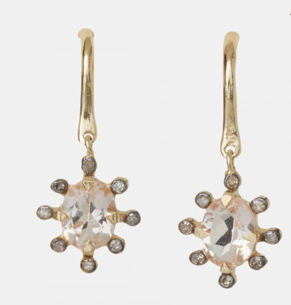 5 Octobre Flora Earrings in Pale Pink or Green - Image 2 of 4