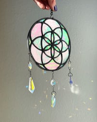 Image 2 of  Seed of Life Stained Glass Suncatcher Mobile