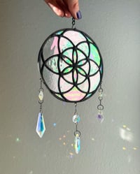 Image 1 of  Seed of Life Stained Glass Suncatcher Mobile